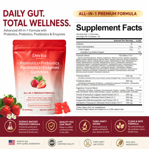 Gummies Probiotiques Véganes à Base de Pectine, 5 Milliards de CFU, pour la Santé Digestive Intestinale, Sans OGM, Sans Sucre, Vente en Gros OEM, B2B en Vrac - Product Image 2