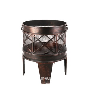Estufa de barbacoa de hierro fundido redonda moderna con estufa de <span class=keywords><strong>leña</strong></span> de póquer interior <span class=keywords><strong>y</strong></span> exterior <span class=keywords><strong>y</strong></span> parrilla de carbón - Product Image 6