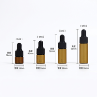 Mini flacon cylindrique en verre mat ambré transparent de 1 à 10 ml pour huiles essentielles et parfums, rechargeable avec bouchon à vis