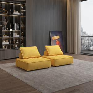 Sofá Modular de lino y algodón moderno directo de fábrica, combinación gratuita en conjunto seccional Beige claro para sala de estar, sofá Modular para llevar - Product Image 2