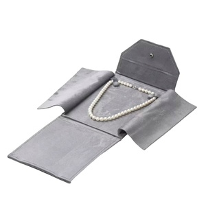 Customizable Folding Luxury Jewelry <b>Earring</b> Pouch With Box Necklace Ring Portable <b>Storage</b> Bag Case Box Custom Jewelry Packaging - Product Image 1