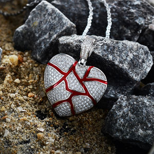 <span class=keywords><strong>2025</strong></span> Hip Hop unik Bling Bling grosir kualitas tinggi berlapis emas desain hati rusak liontin cinta - Product Image 6