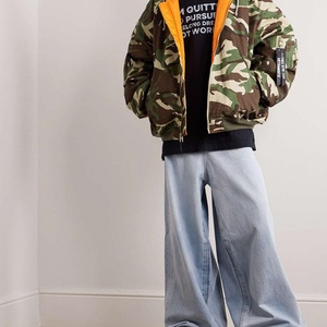 Veste bomber réversible à capuche en sergé de coton camouflage surdimensionnée personnalisée OEM pour hommes - Product Image 2