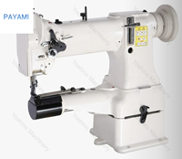 Machine à coudre électronique robuste pour chapeaux, tentes, sacs et sacs à main, avec bras cylindrique et pied entraîneur à entraînement composé