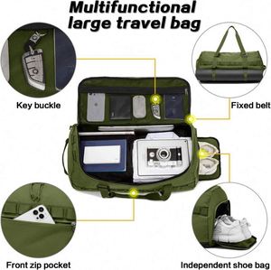 Sac de voyage imperméable de grande capacité 55L personnalisé en usine BSCI, sac de week-end avec compartiment à chaussures, sac à dos de nuit - Product Image 2