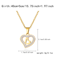 RINHOO - Collar de Acero Inoxidable de Alta Calidad Chapado en Oro de 18k para Mujer, Collar de Corazón de Acero Inoxidable, Regalo de Joyería