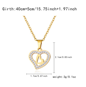 RINHOO High Quality Stainless Steel 18k Gold Plated Necklace Womens Heart Stainless Steel Necklace Jewelry <strong>Gift</strong> - Product Image 5