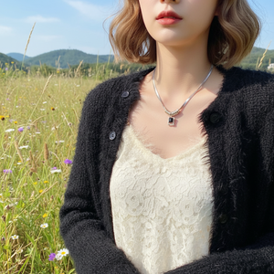 Vendita calda bohémien collane di perline per ragazze fatto a mano cuore farfalla fiore cristallo argento moda di tendenza per religiosi - Product Image 3