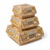 Boîte à sandwich et hamburger biodégradable écologique personnalisée pour emporter, emballage alimentaire pour frites