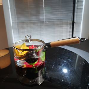 Pot en verre borosilicate écologique avec poignées, achat en gros pour les détaillants - Product Image 2