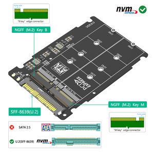 Ti2in1 c 2in1 <span class=keywords><strong>M</strong></span>.2 NVME PCI-E/NGFF SATA SSD U.2 SFF-8639 Combo adaptör muhafaza desteği 2230/42/60/80 sabit disk muhafazası - Product Image 6
