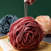 70g Rose en forme de bain éponge rapide moussant boule de douche grande maille exfoliante douce pouf éponges mode Style PE corps nettoyant pour