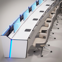 Console de salle de contrôle moderne, mobilier modulaire pour poste d'opérateur, conception de système de contrôle pour centre de commandement