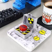 Vashine Bouton Nucléaire 3D Imprimé Anti-Stress, Jouet Boîte Mission Secrète, Bouton d'Urgence Nucléaire pour Soulagement du Stress