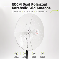 Antenne parabolique MIMO à gain élevé pour extérieur 1700-4200 MHz 21 dBi, amplificateur de signal WiFi 1,7-4,2 GHz pour routeur 4G 5G