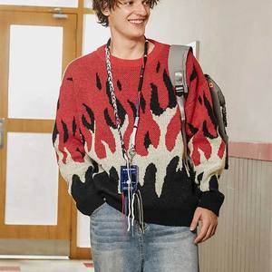 Pull jacquard personnalisé Pull surdimensionné pour hommes Pulls en tricot de gros - Product Image 2