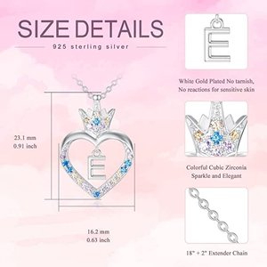 RFJEWEL 2026 Nuova Collana Personalizzata a Forma di Corona e Cuore <span class=keywords><strong>con</strong></span> Lettera <span class=keywords><strong>Iniziale</strong></span>, Collana in Ottone Puro <span class=keywords><strong>con</strong></span> Zirconia Cubica, <span class=keywords><strong>Gioielli</strong></span> alla Moda - Product Image 6