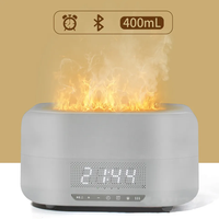 Humidificateur de flamme de parfum intelligent réglable professionnel diffuseur d'arôme de feu de brume essentielle avec haut-parleur Bluetooth réveil