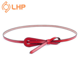 <span class=keywords><strong>Ceinture</strong></span> mince en cuir véritable pour femmes de couleur personnalisée Bande de taille à la mode pour manteau de robe - Product Image 3
