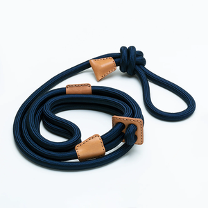 Desain buatan tangan kulit kecoklatan sayuran Italia Set tali dan kekang anjing peliharaan dapat disesuaikan - Product Image 5