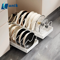 Panier de rangement coulissant extensible en fer chromé de haute qualité pour sous-meuble de cuisine et salle de bain