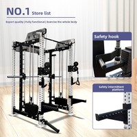 Rack d'entraînement multifonctionnel Flybird Smith pour la musculation, avec banc de musculation et station de squat, en acier, équipement de fitness d'intérieur