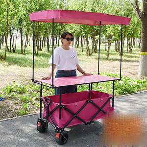 Carrito de camping plegable para exteriores con tablero de mesa grande ajustable, tela engrosada y tipo de montaje para puestos. Venta al por mayor. - Product Image 3