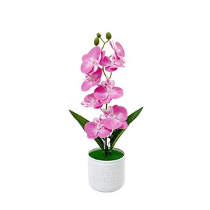 Plantes artificielles d'orchidées Phalaenopsis en pot, 35 pouces, décoration de bureau, pour exposition de mariage - Product Image 5