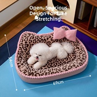 Coussin pour chien et chat antidérapant en polyester, tapis de lit pour animaux de compagnie, coussin de canapé chauffant pour l'hiver, vente en gros