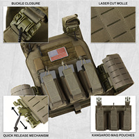 Porte-plaques à déconnexion rapide, système Molle, triple rabat intégré, coque résistante aux déchirures, gilet de protection corporelle pour le sport