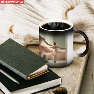 Modern Desktop Decor Drinking Mug Frosted Black 11oz <b>Ceramic</b> Heat Activated Color Changing <b>Cup</b> - Product Image 3