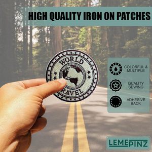 World Travel Embroidery Patch 3 Inches Iron On <b>Sew</b> On Fabric Applique For <b>Bags</b> - Product Image 5