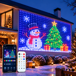 Luci <span class=keywords><strong>a</strong></span> <span class=keywords><strong>tenda</strong></span> intelligenti RGB impermeabili da 400 LED con controllo tramite APP, luci modificabili per finestre della camera da letto, feste, Halloween, luci natalizie - Product Image 1
