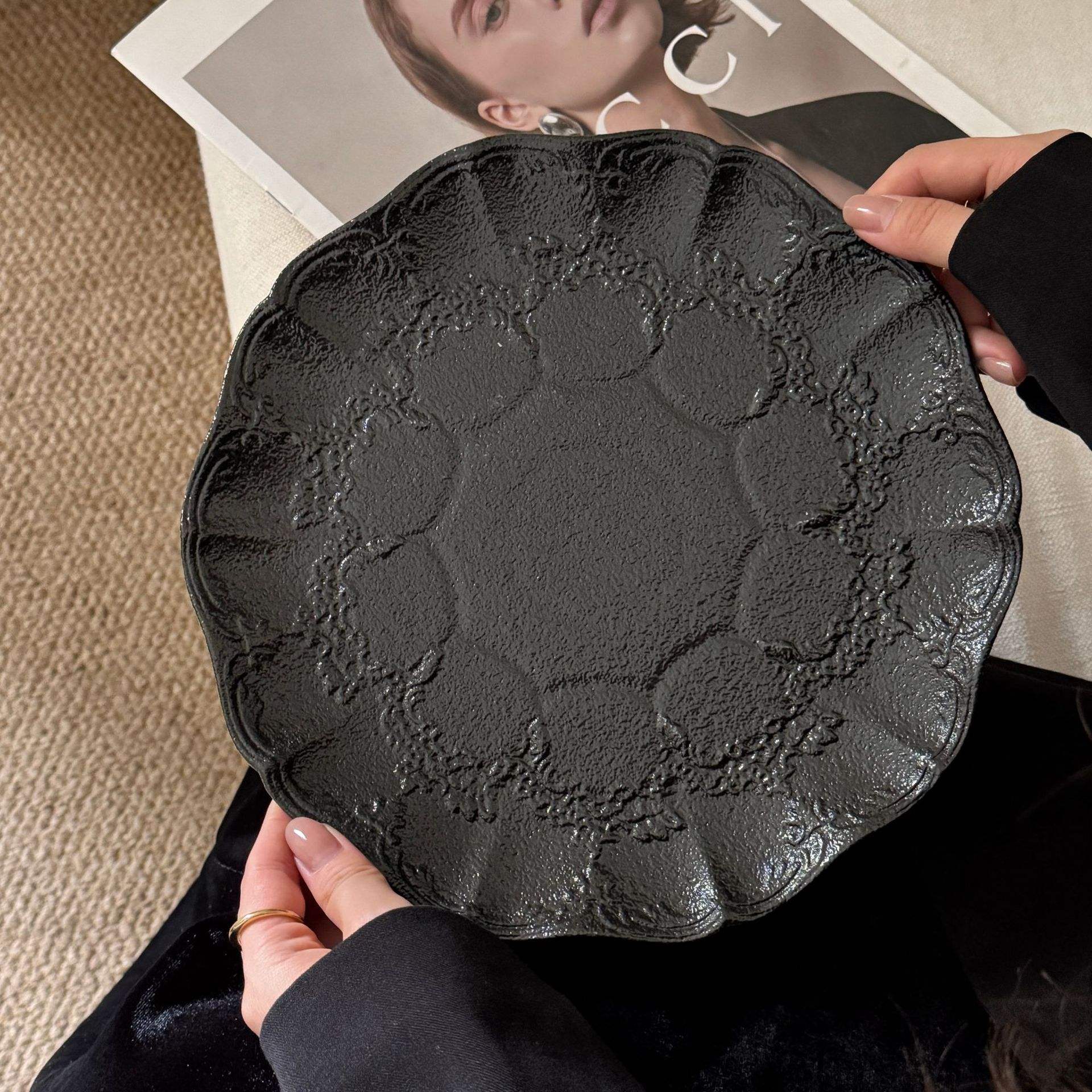 Matte black moonlight lace 10 inches 25CM*2.5