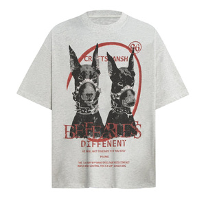 <span class=keywords><strong>T</strong></span>-Shirt Oversize OEM ODM per Uomo e Donna, in Cotone Lavato, Stile Vintage Retrò con Stampa Grafica, Streetwear Y2K Hip Hop Casual <span class=keywords><strong>Punk</strong></span> - Product Image 1