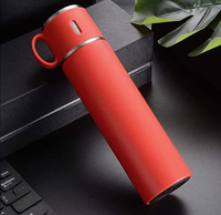 Ensemble de thermos en acier inoxydable à double paroi de marque privée avec poignée et trois tasses