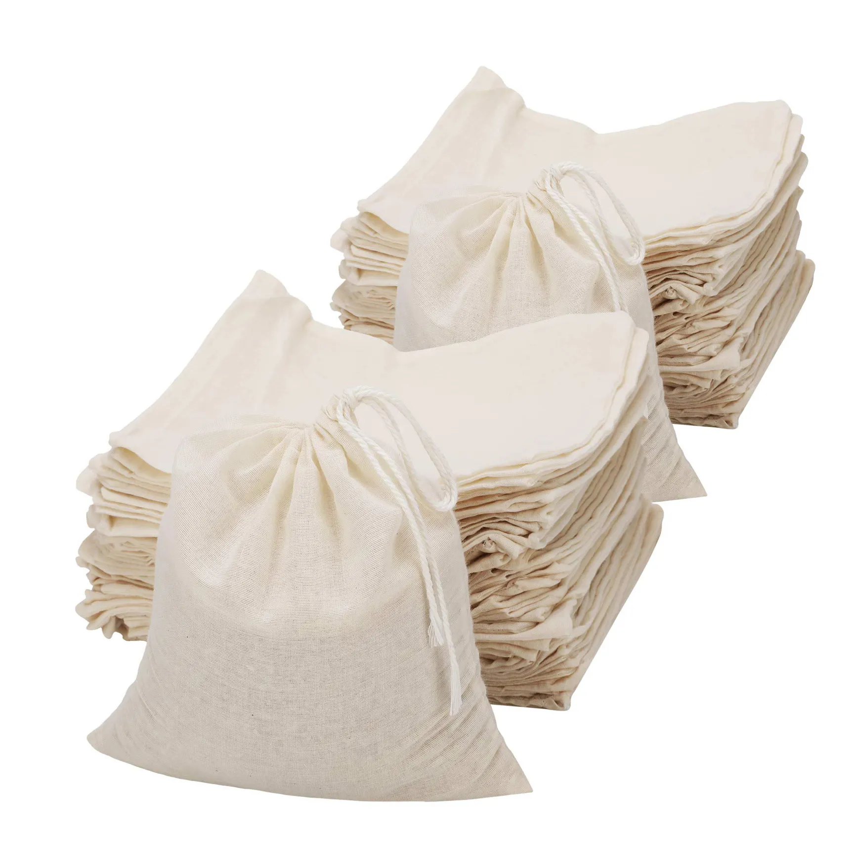 Custom logo eco-friendly clothing storage bread food canvas plain Cotton storage bag with drawstring