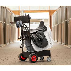 Jh-mech OEM Tack Room Organizer, keranjang rak sadel <span class=keywords><strong>2</strong></span> roda portabel lipat logam hitam nyaman - Product Image 2