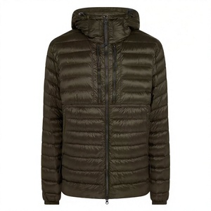 Unisex <b>White</b> Stand Collar Hooded Puffer <b>Jacket</b> Zipper Closure Windproof Casual Style Canvas Winter Wear <b>Short</b> Length - Product Image 4