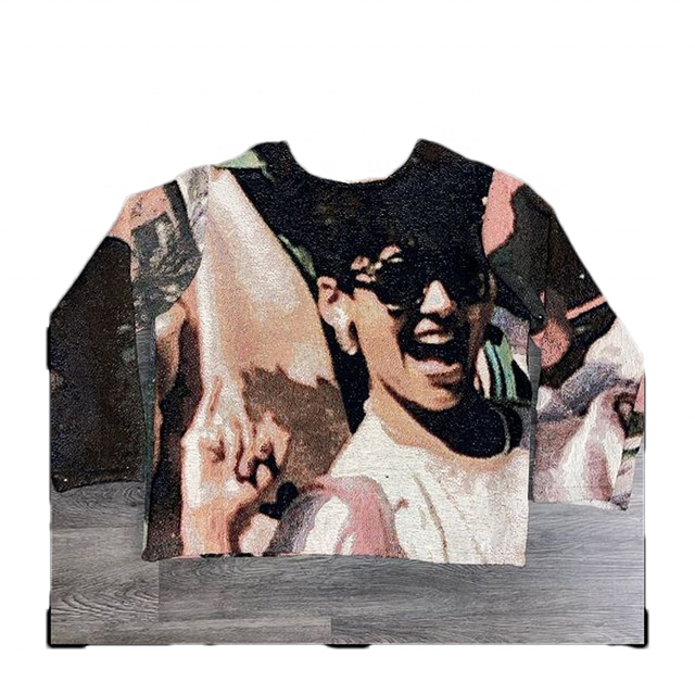 Hot Sale Custom Made-to-Order Spring Men's Hooded Sweatshirt Streetwear GTA Tapestry Woven Sweater Polyester/Cotton Anti-Shrink