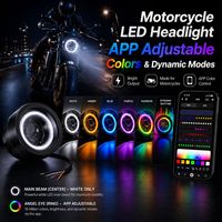 Mini projecteur de travail LED RCJ 20W 3 pouces avec application, nouveau phare auxiliaire pour voiture avec œil d'ange pour position avant, pour camions et motos