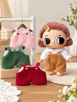 Vêtements de poupée personnalisés de 10 cm, salopette en peluche douce, tenue mignonne en coton pour poupée, vêtements de poupée automne-hiver, vente en gros