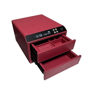 Cao cấp sang trọng đầy đủ da thiết kế bán dẫn vân tay mở khóa hộp đồ trang sức vân tay ngăn kéo an toàn - Product Image 1