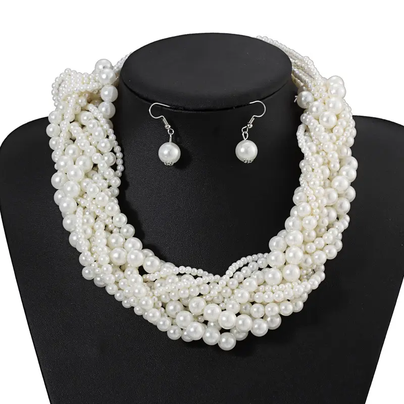 Women mode zubehör handmade erklärung halskette perle halskette für braut GJ-086