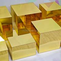 Ensemble de 9 rehausseurs de buffet en acrylique doré miroir pour présentoir de nourriture