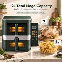 Friteuse Sans Huile 12l Numérique Double Zone Stack Air Fryer Oven Multifonction Avec 25 Accessoires Air Fryer Oven