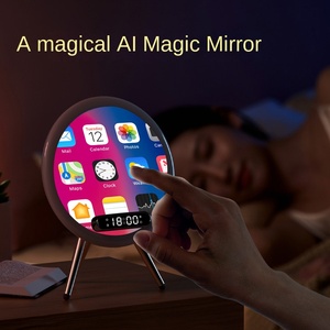 Phòng ngủ phòng khách đầu giường điện thoại không dây sạc ánh sáng đèn <span class=keywords><strong>Bluetooth</strong></span> Loa bàn gương Thông Minh Kỹ thuật số Đồng hồ báo thức - Product Image 3