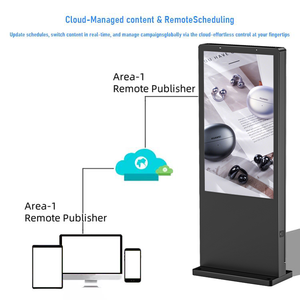 Écran d'affichage numérique extérieur <span class=keywords><strong>sur</strong></span> pied de 65 pouces, système d'exploitation <span class=keywords><strong>Android</strong></span>/Windows, écran LCD 4K, indice de protection IP65, kiosque en alliage d'aluminium, écran publicitaire - Product Image 5