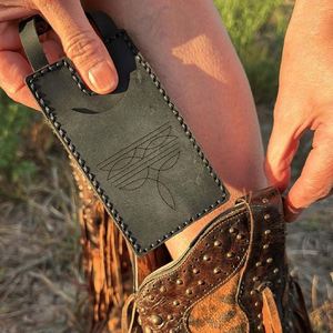 Portefeuille de botte western en cuir PU fait main RTS avec fermeture à bouton-pression, design portable pour femme, porte-cartes de crédit, utilisation extérieure, accessoire de botte - Product Image 3
