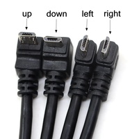 Câble Micro USB mâle vers femelle à angle de 90 degrés pour montage sur panneau
